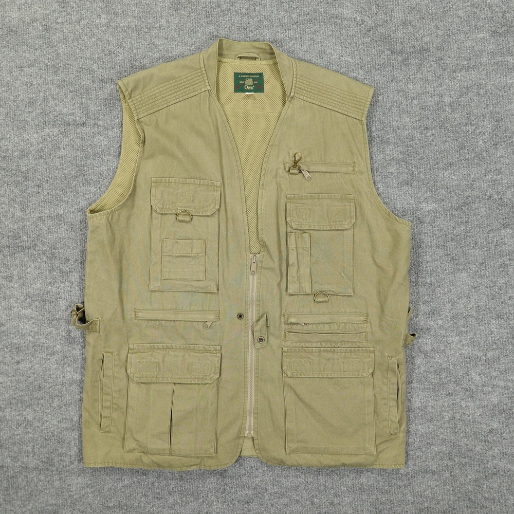 Vintage Orvis Vest Men XL Green Canvas Utility Pocket Hunting Fishing Outdoor
